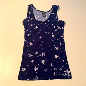 Small navy and white star tank top